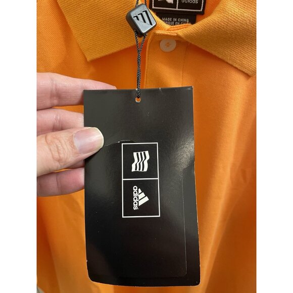 NWT Adidas ClimaLite Polo Shirt Men's Xl Embroidered Logo Orange - Picture 6 of 11